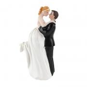 SwirlColor Wedding Cake Topper Happy Couple Resin Dolls Bride and Groom Figurine