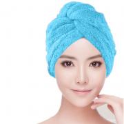 SwirlColor Dry Hair Cap Sweet Type Superfine Fiber Soft Towel Bath Head Wrap Turban (Blue)