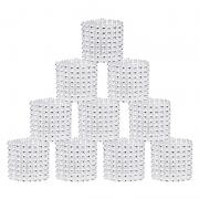 SwirlColor Bling Rhinestone Napkin Rings - 20 Pcs (silver)