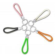 SwirlColor Braided PU Leather Strap Keyring Keychain Car Key Chain Ring Key Fob - 5 Pcs