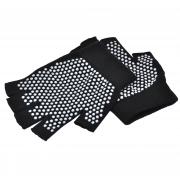 Non Slip Yoga Pilates Fingerless Exercise Grip Gloves with White Silicone Dots (1 Pair Gloves)