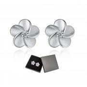 SwirlColor Flower Earrings, Silver Stud Earrings Elegant Hypoallergenic Fashionable Flower Crystal Earrings For Women Ladies Wife Mother 1Pair