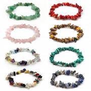 Crystal Bracelets for Healing, 8 Pieces Irregular Colorful Natural Gemstone Bracelet Set Stretch Bracelets for Girls Men Women for Meditation Yoga Prayer Protection